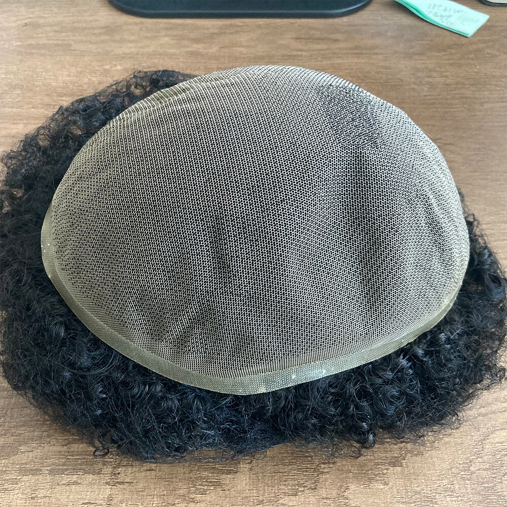 Lace Base Men’s Toupee For Black Men Afro Curly African American Wigs Hair Unit