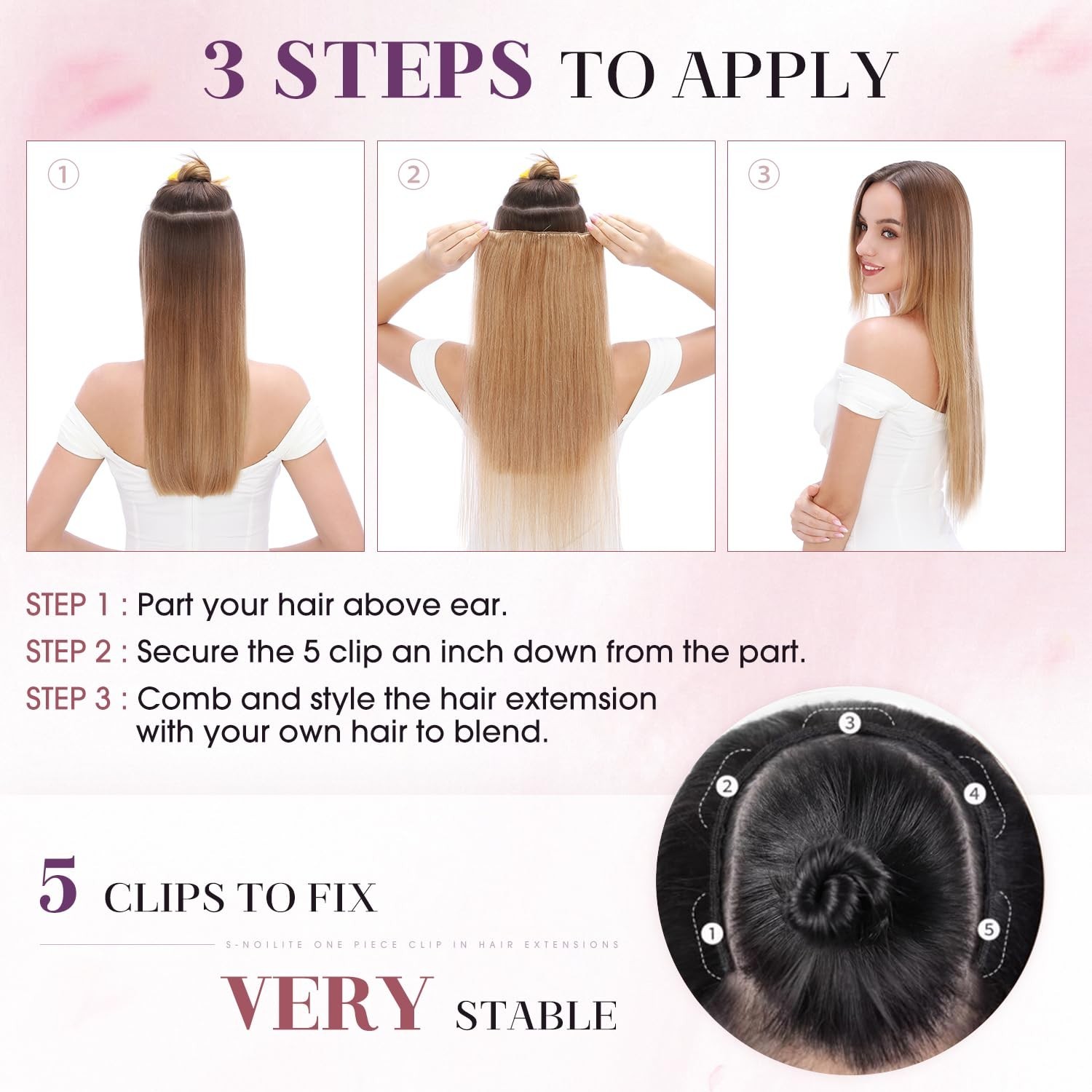 12 Inch Clip-In Human Hair Extensions – 5 Clips, 40g Volume, Dark Brown, Remy Qu