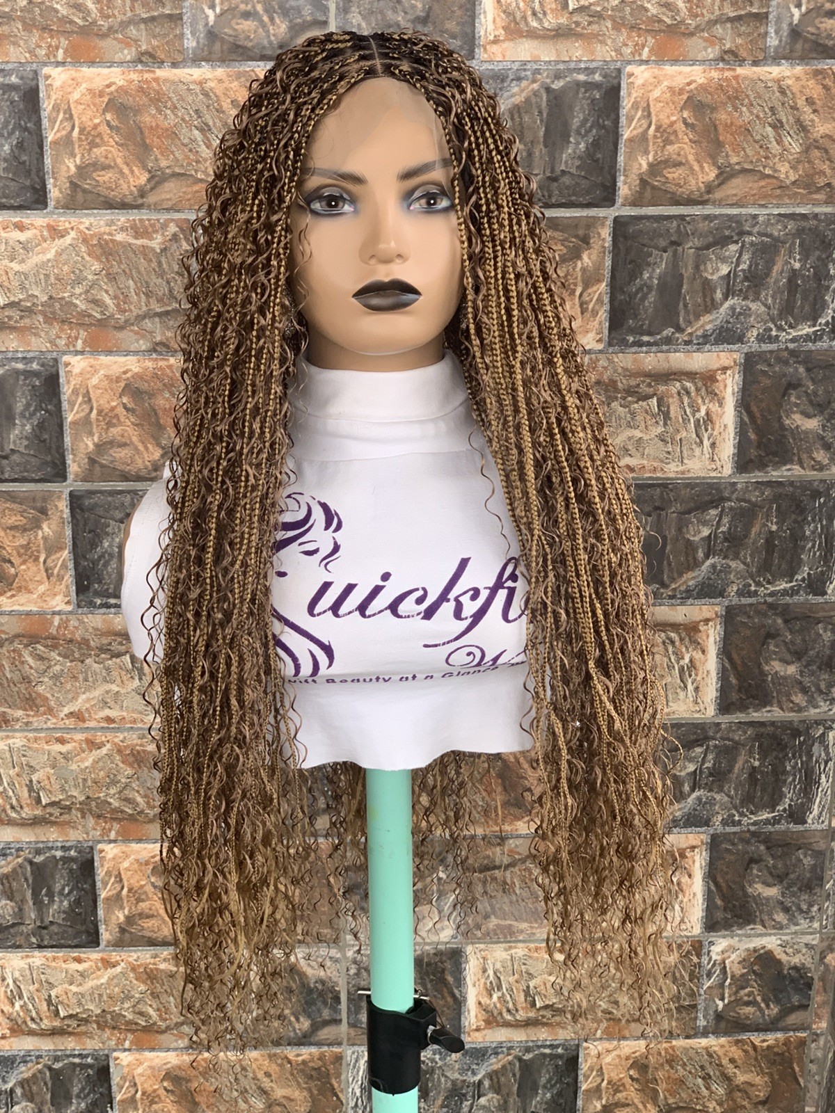 Tangle Free Boho Knotless Braided Wig Box braids Full lace braids wig Senegales