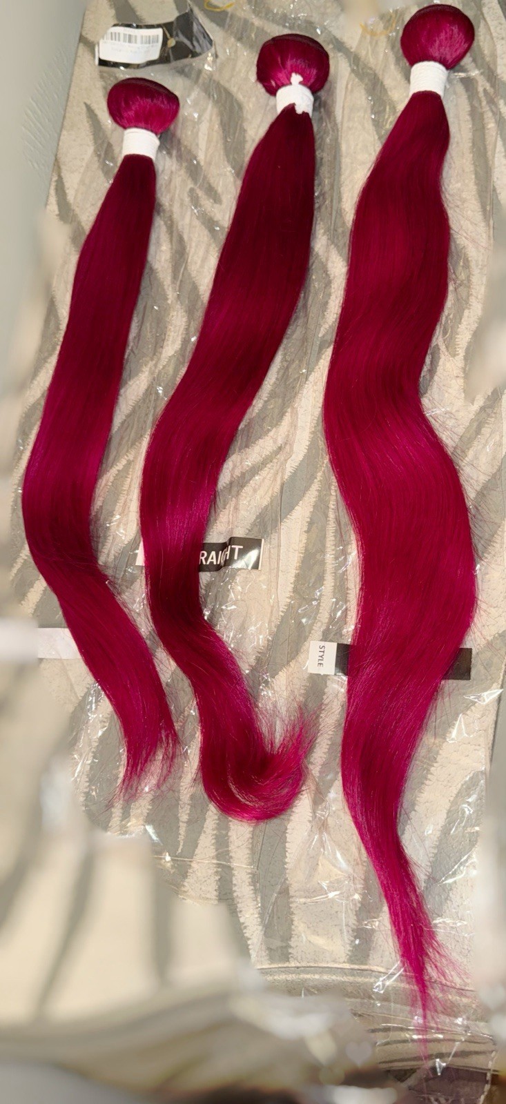 100% 1 Donor Only Human Hair,3 Bundle Pack,Bright,Deep Red, 22,24,26 Inch
