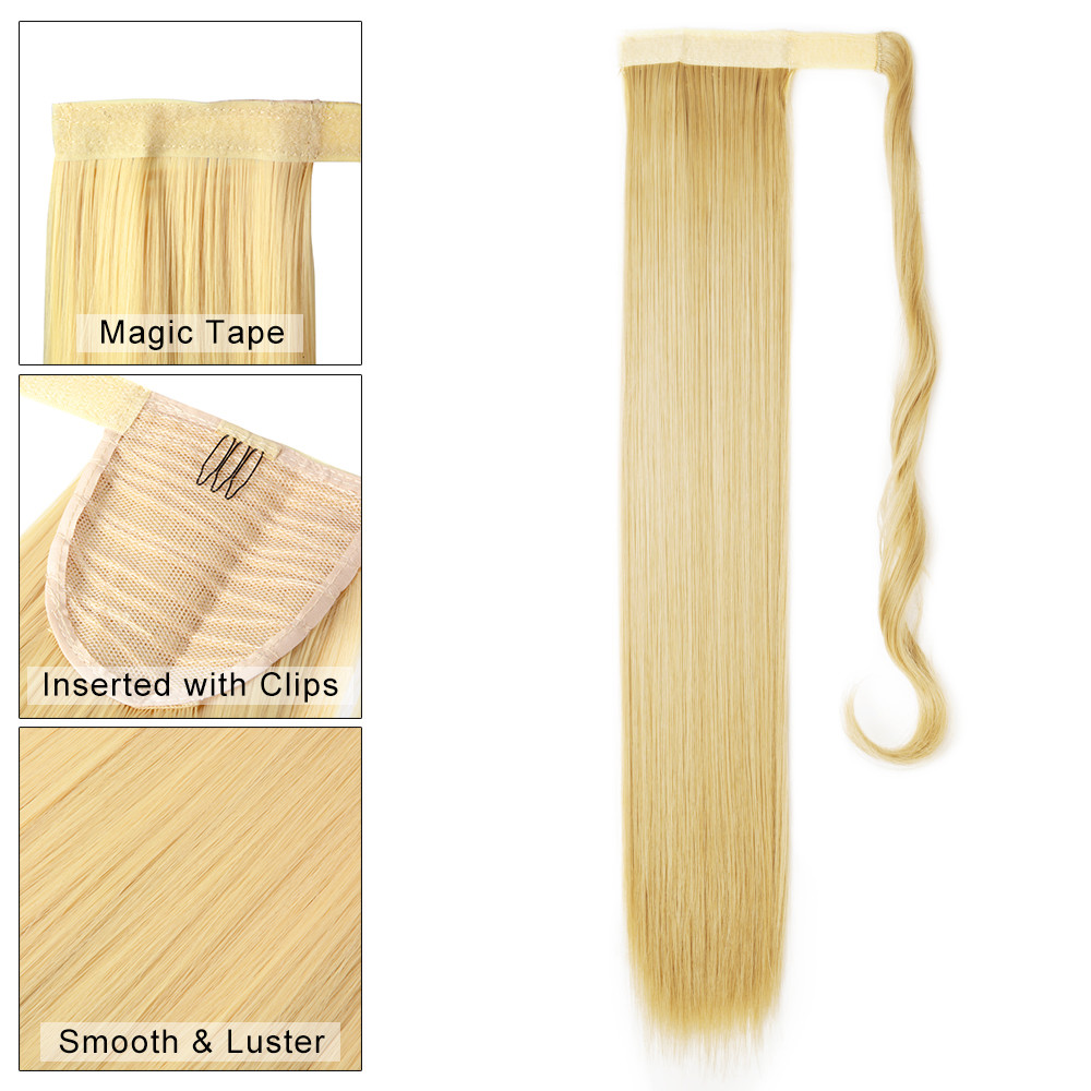 1PCS Real Thick Clip In as Human Remy Hair Extensions Pony Tail Wrap On Ponytail