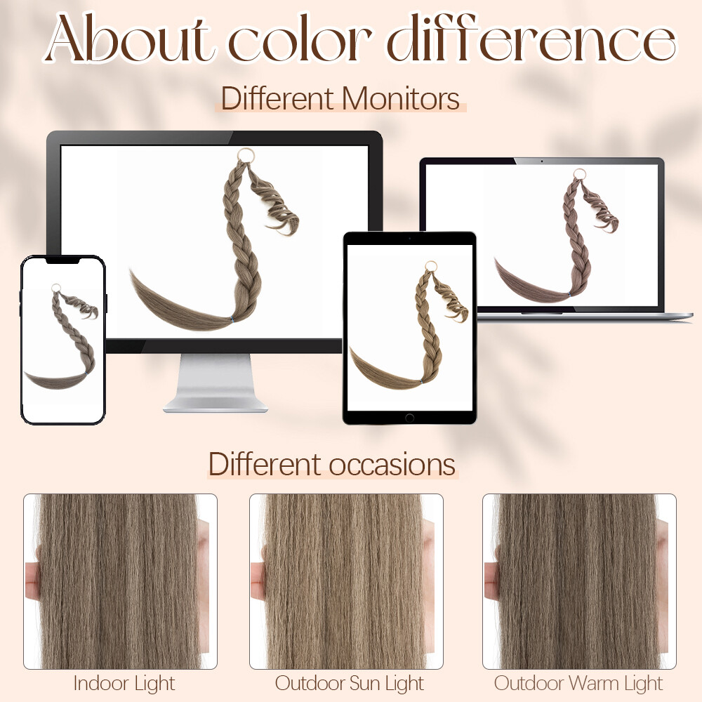 Women Long & Thick Bubble Braiding Hair Extension Pony Tail Wrap Around Ponytail