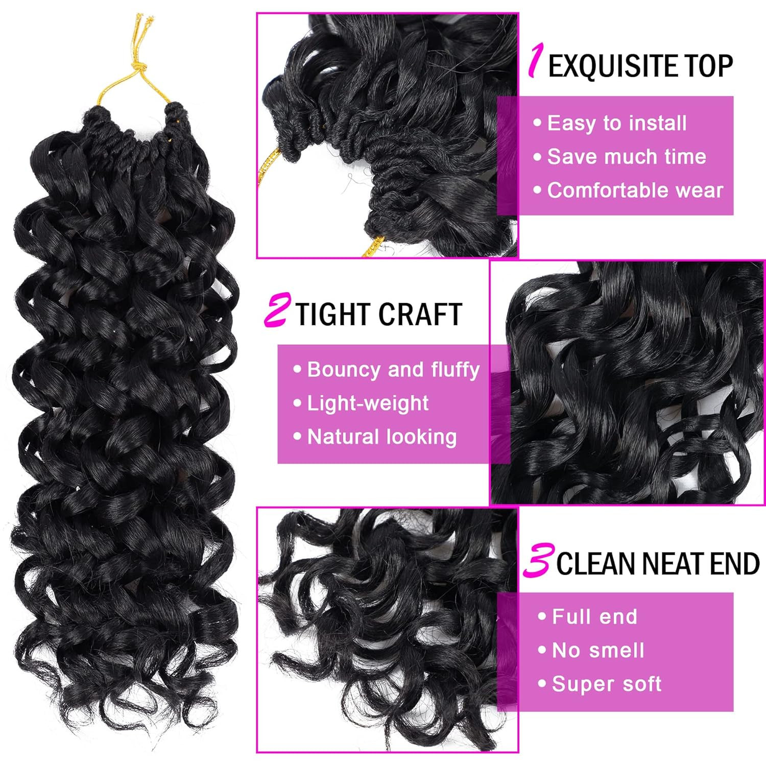 7 Packs Gogo Curl Crochet Hair 10 Inch Short Curly Crochet Hair for Women Water