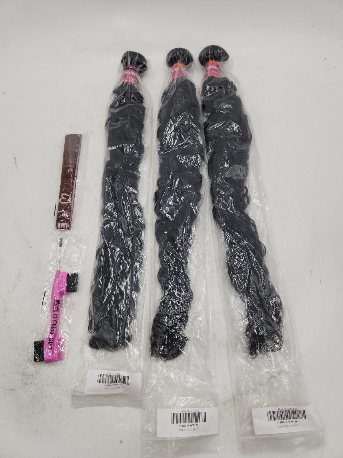 NEW Unice Jerry Curl 100% Human Hair Bundles Natural Black 24″, 26″, 26″