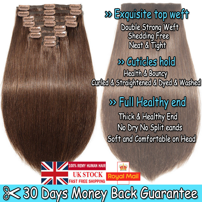 Ombre Real Double Weft Clip in 100% Remy Human Hair Extensions THICK Body Wave