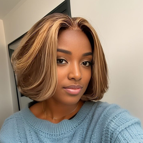 13×4 Lace Front Short Bob Pixie Cut Human Hair Wig 8 Inch for Women Pre Plucked