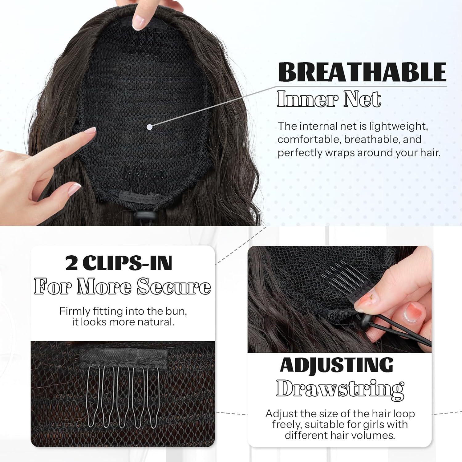 32″ Afro Kinky Curly Ponytail Hair Extensions Drawstring As Human Hair Pony tail
