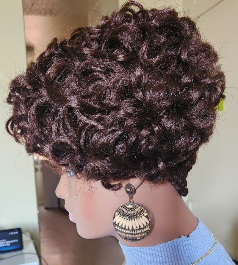 Fully Hand Braided box curly Mohawk braids cornrow wig Dark brown/Blonde