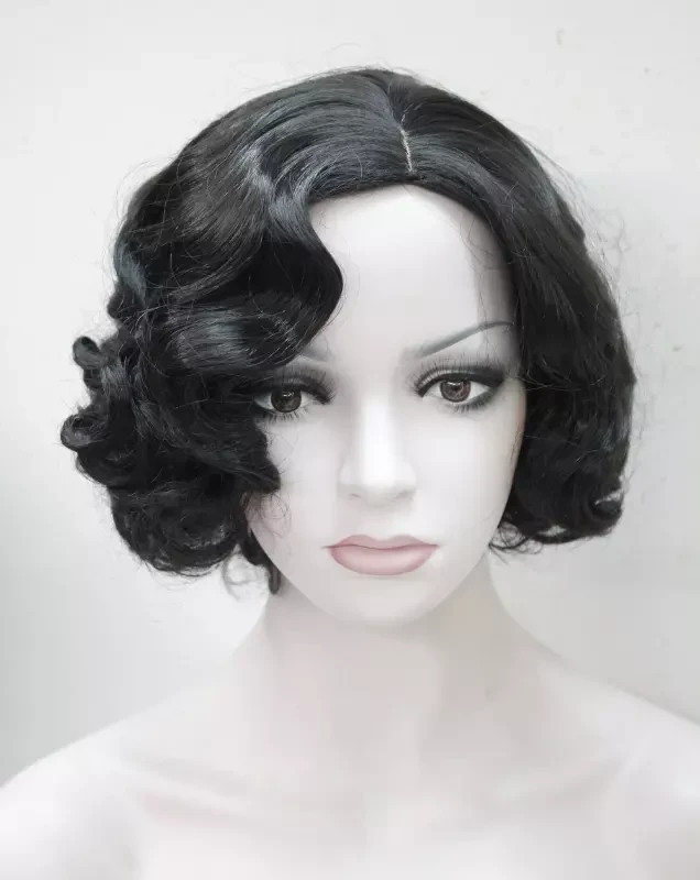 Women’s black Ladies Short Finger Wave Ladies Daily Hair Wigs