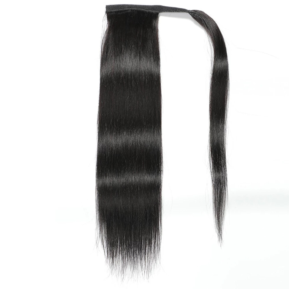 Wrap Around Clip In Ponytail 100 Human Hair Deep Wave Straight