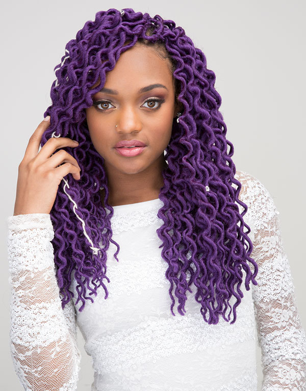 JANET COLLECTION CROCHET BRAID CURLY FAUX – 2X MAMBO COILY DENSE LOCS 18″