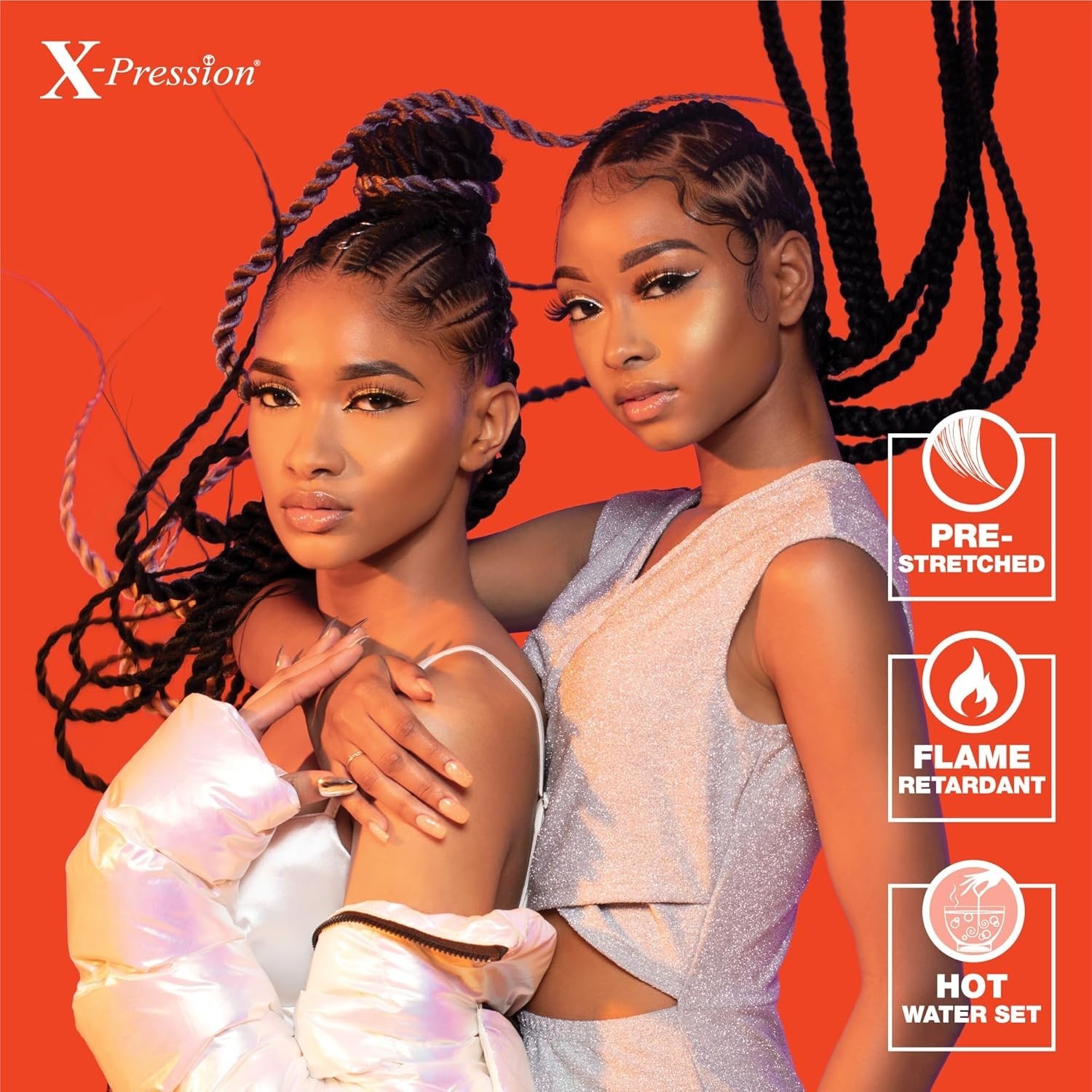 X-pression 58″ Blue Flame Retardant Kanekalon Braiding Hair for Stylish Twists