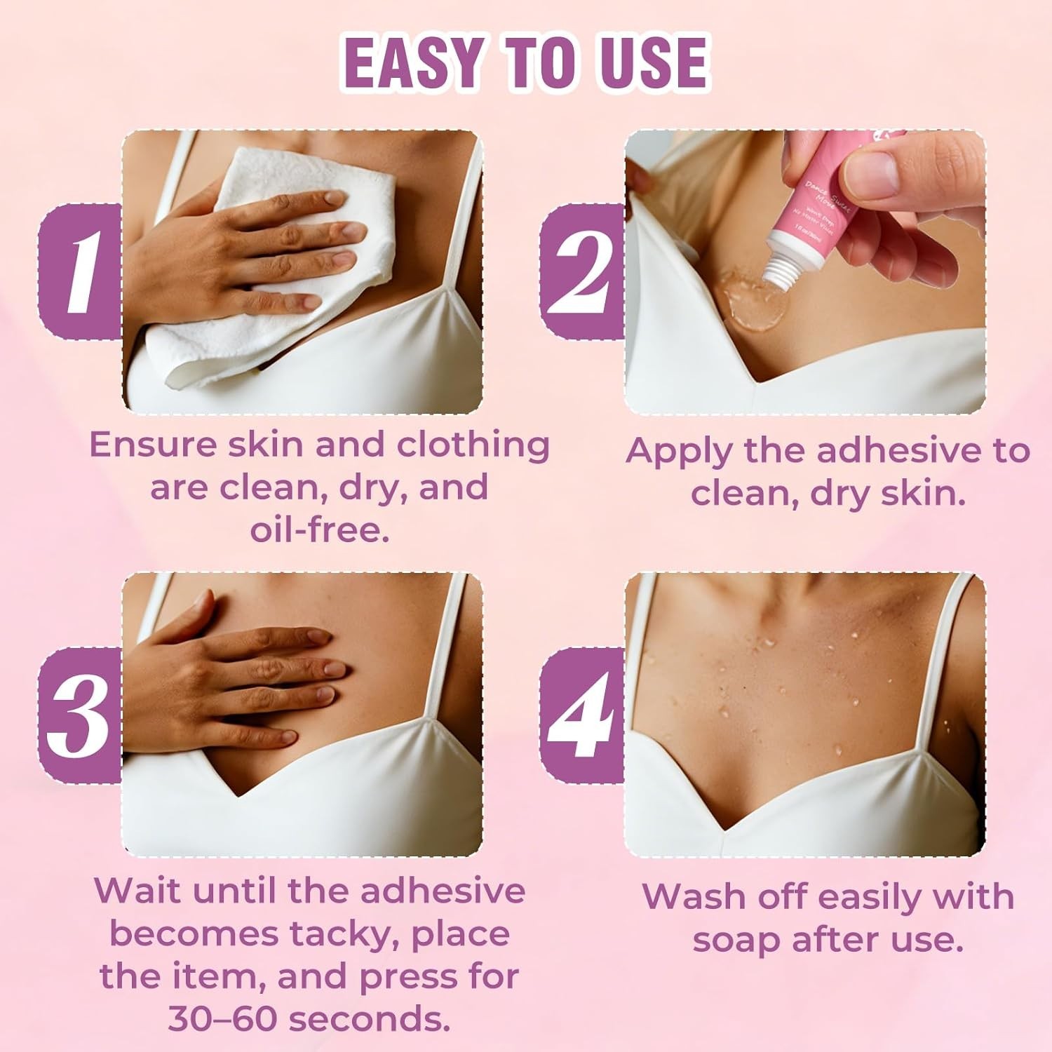 Body Adhesive Glue for Clothes & Skin, Body Glue, Sweat Resistant, Water Wash…