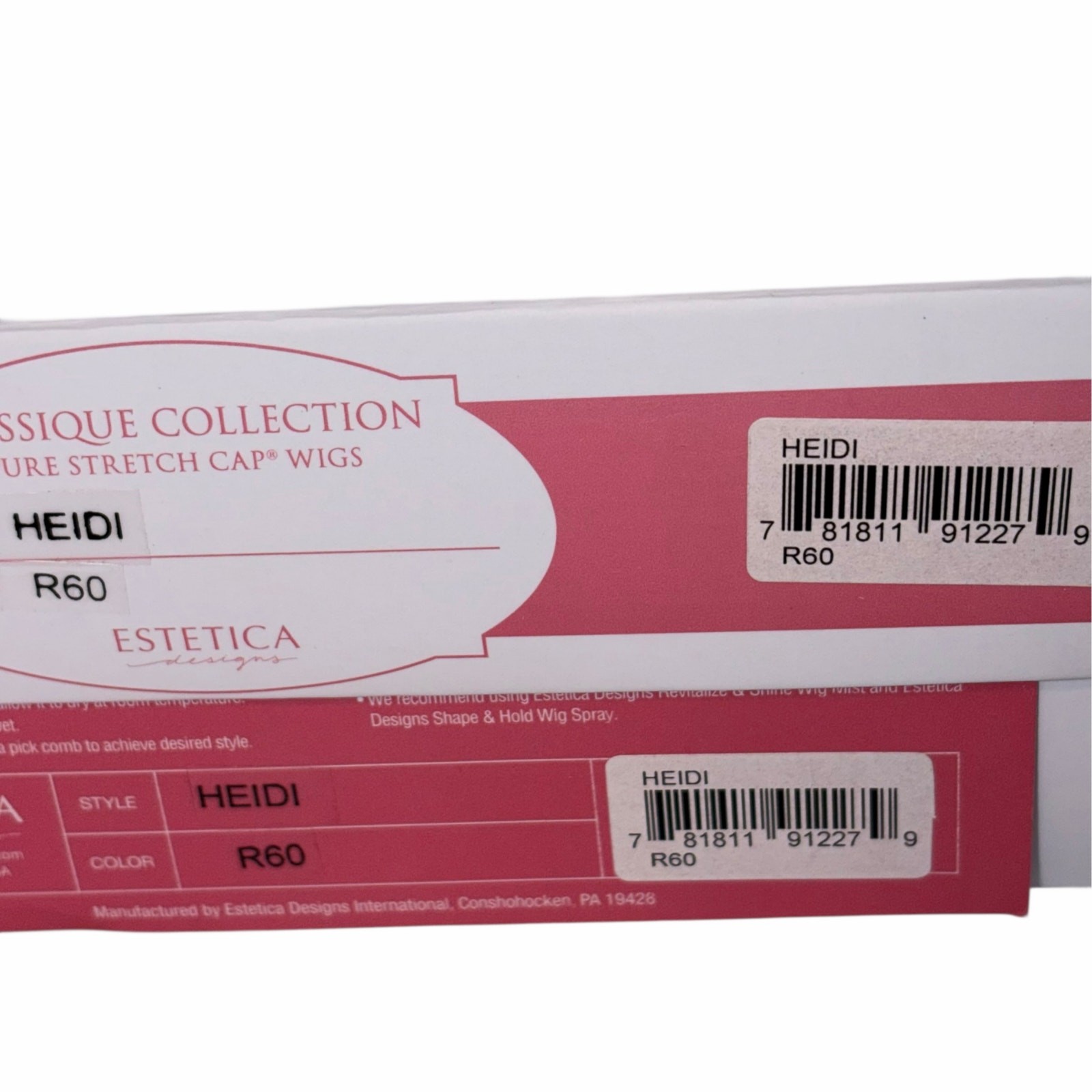 NIB Estetica Heidi Wig R60 White Pure Stretch Cap Short Layered Flip Pixie Bangs