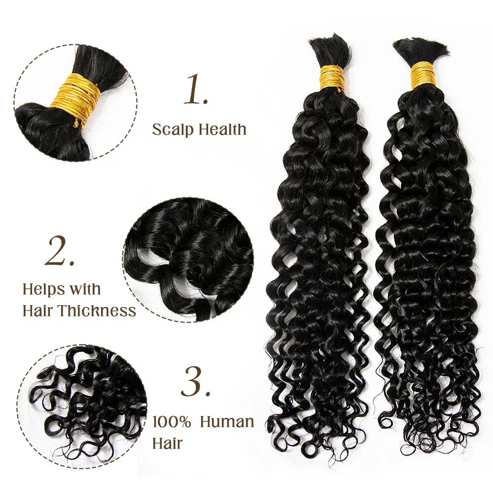 Spanish Curl Human Hair Bulk For Braiding Brazilian Micro Braids Hair No Weft
