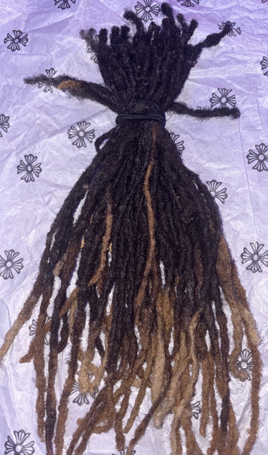 100% Naturally Grown Human Hair Dreadlocks 42pc 10-11”, 1B Black, Brown, gray