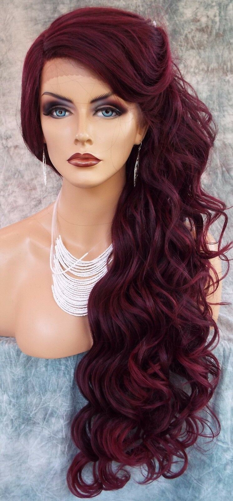 sepia Long 25 inch Wavy Lace Front Wig T1B.Burgundy Gorgeous New with Tags