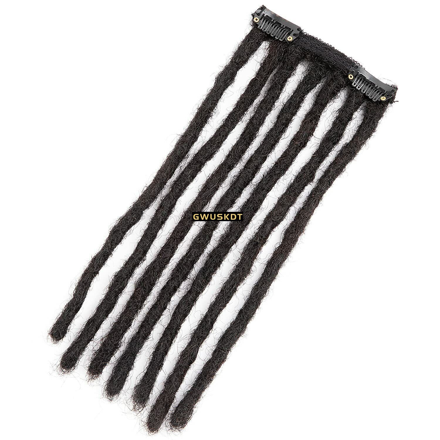 Dreadlocks 0.2 0.4 0.6 0.8cm black Real Human Hair Clip in Dreadlocks Extensions