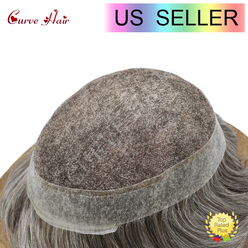 Mens Human Hair Replacement system French Lace Toupee Hair Piece Men Wig Units