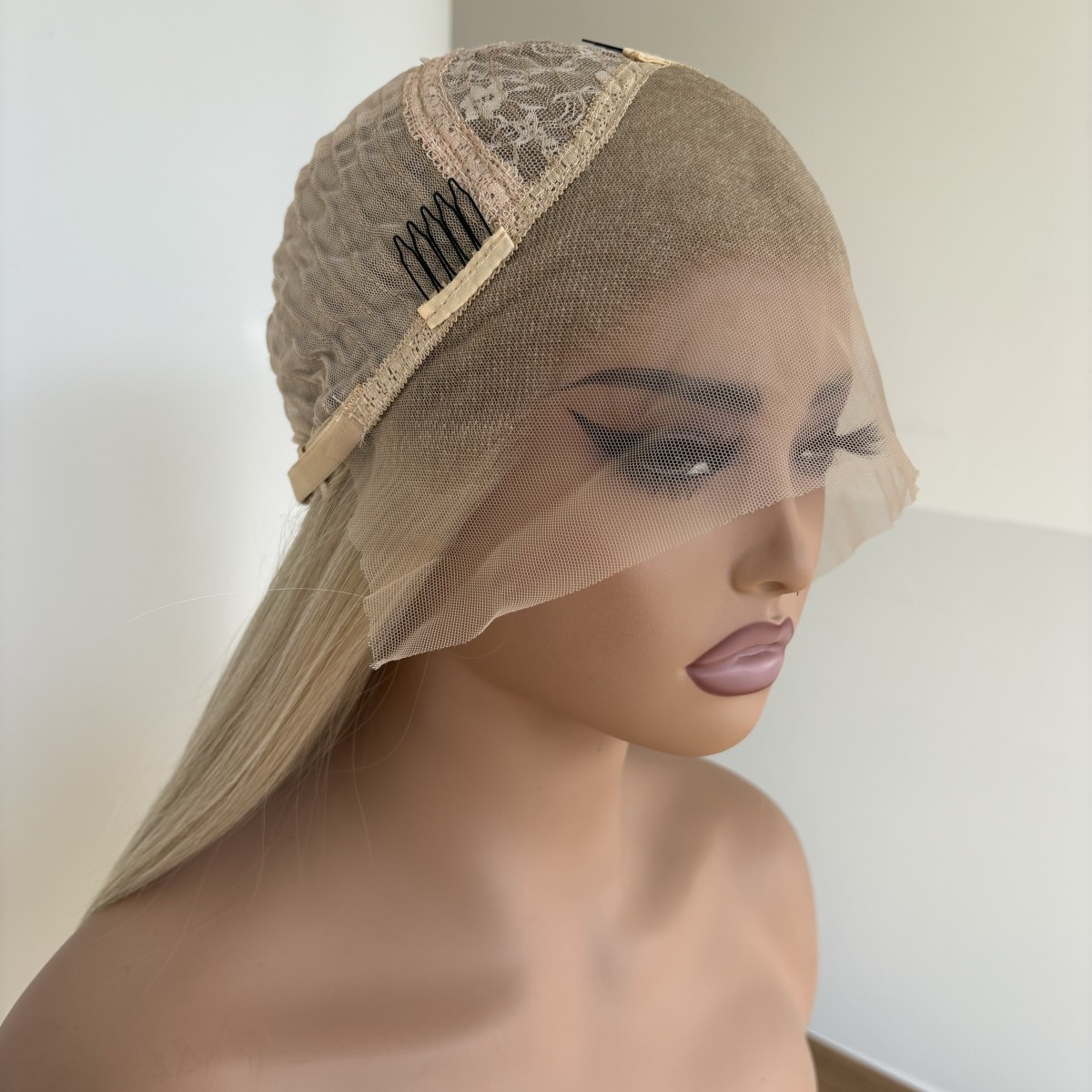 Natural Mixed Blonde Heat Resistant Hair Lace Front Wig Long Straight