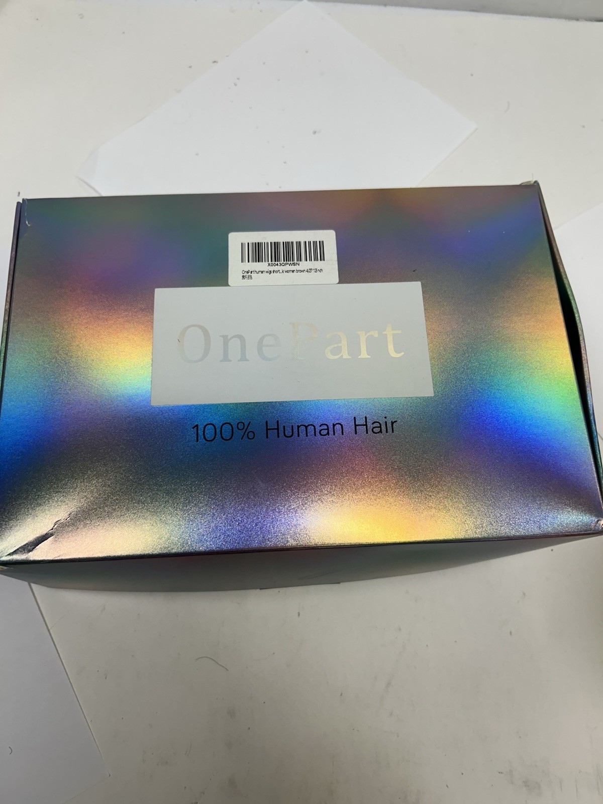 OnePart Human Hair Curly Clip-In Wig Free-Part Capless Dark Brown/Golden Blond