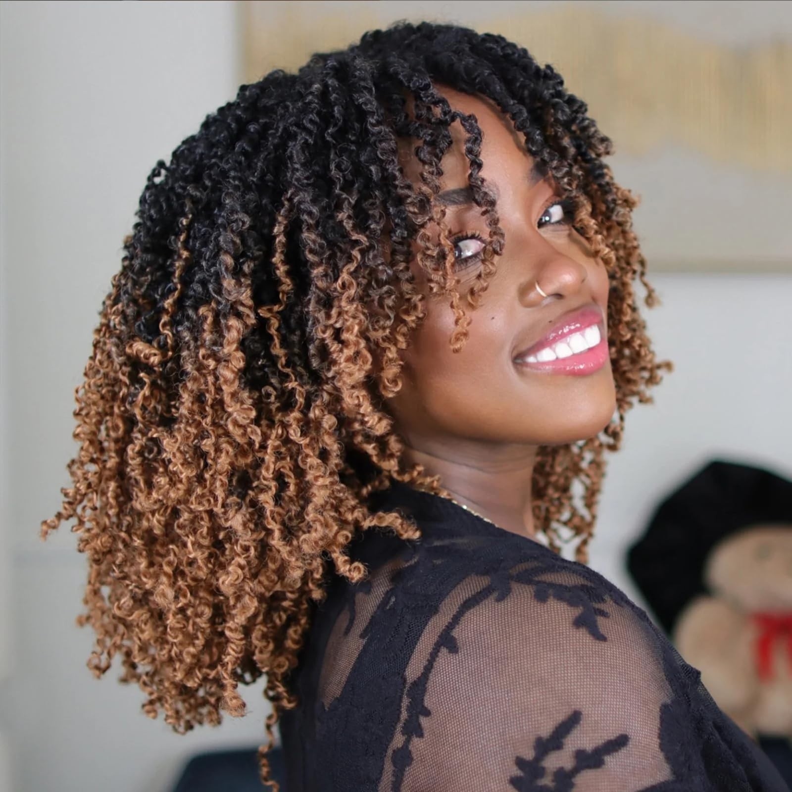 Haftaluv Yanky Twist Crochet Hair 12 Inch 2 Packs Pre Looped Mini Twist Yankee