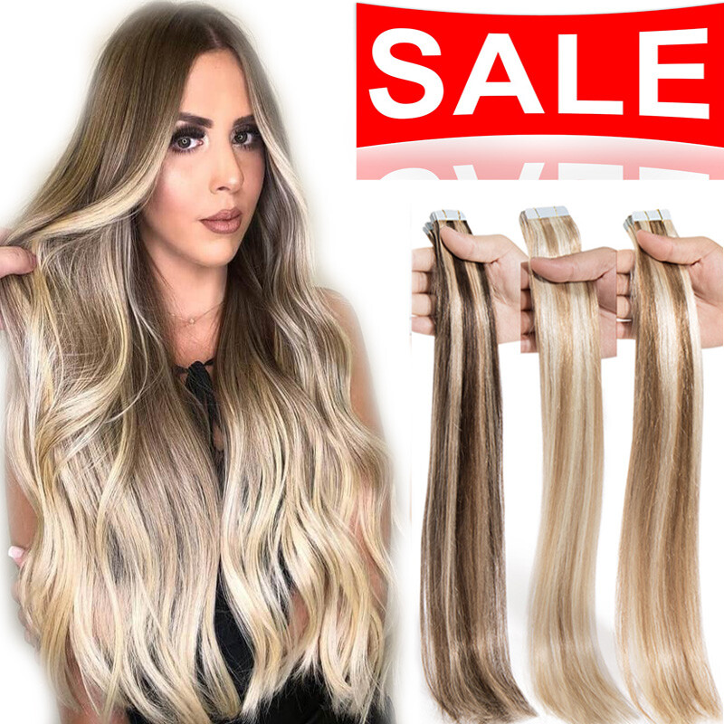 100% Real Human Hair Tape In Russian Remy Human Hair Extensions 40pcs 100gram US