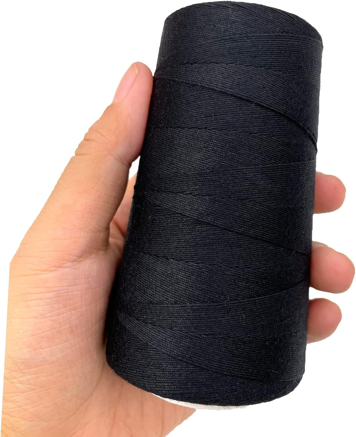 Thick Polyester Thread for Wig Making & Hair Extension Sewing, Black, 3 Pcs Curv