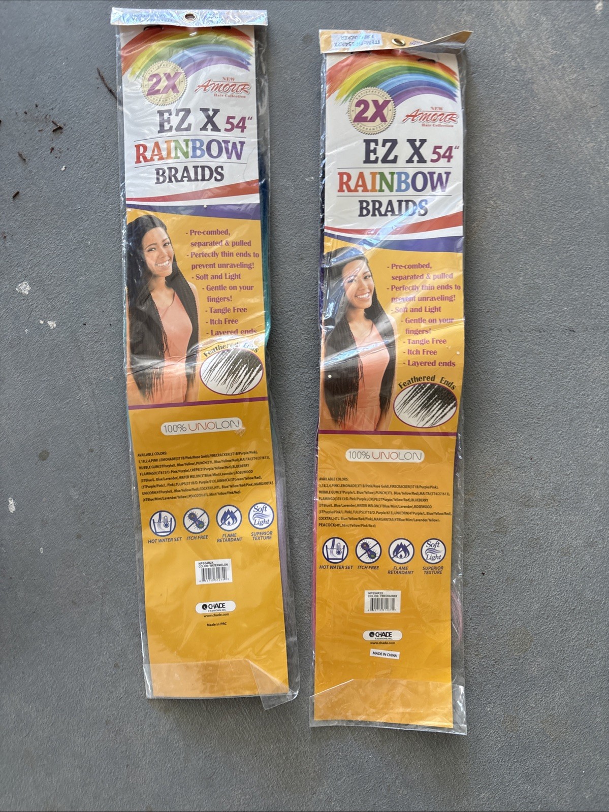 2-2x EZ X RAINBOW BRAIDS Firecracker/Watermelon