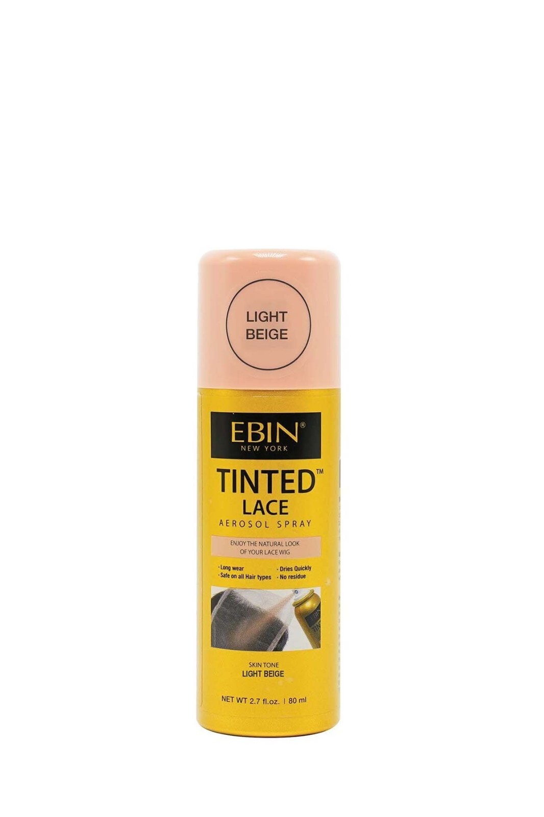 NEW 6 PC Ebin New York Tinted Lace Aerosol Spray Lace Wig Light Beige 2.7oz