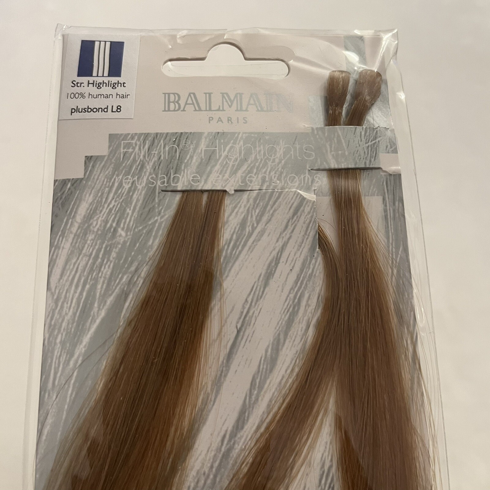 NEW Balmain Dyeable 100% Human Hair Reusable Extension Plusbond L8/30cm 11″