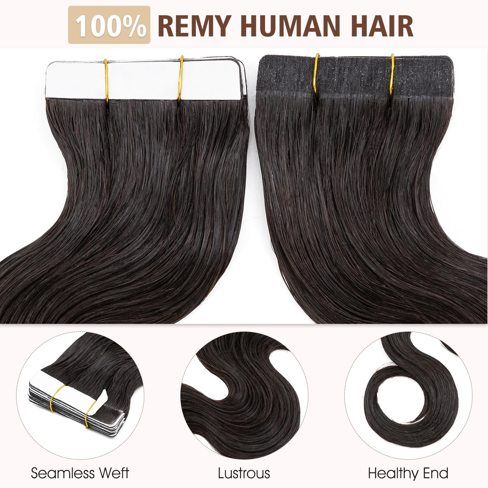 Hairro Tape In Human Hair Extensions Body Wave Thin Long Hair 12 Inch 40G