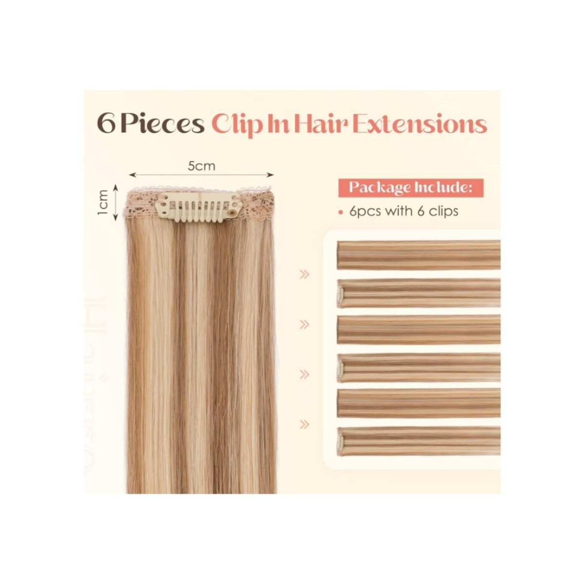Hairro 6PC 14″ Human Hair Clip In Extensions Blonde #12P613 36g Short Hairpieces