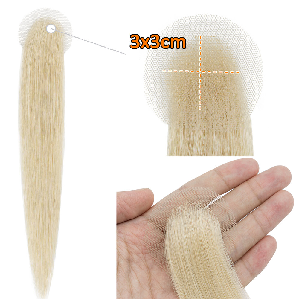 Full Lace Cover-up Tape Human Hair Patches Hairpiece for Alopecia Areata 8″ 18″