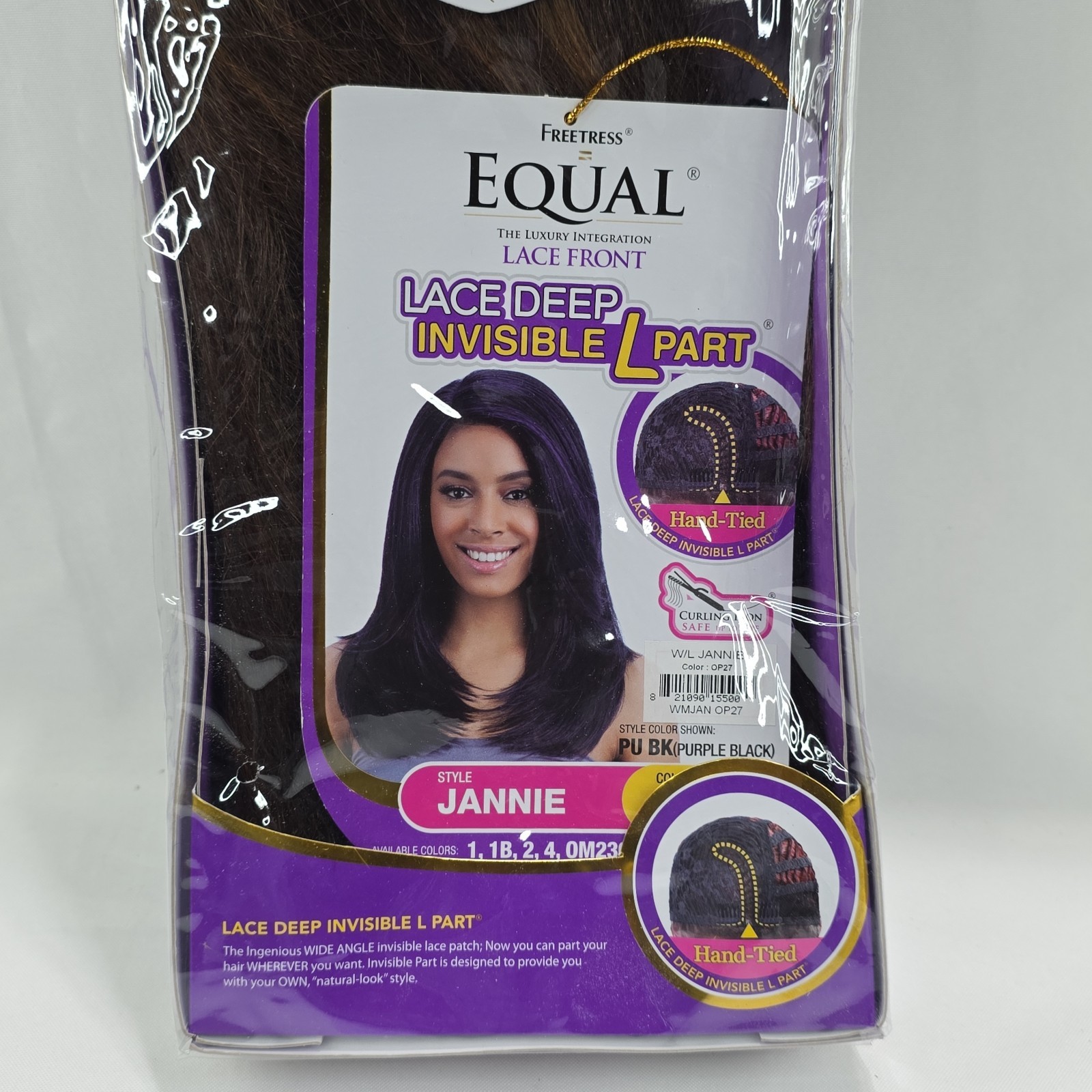 FreeTress Equal Lace Front Deep Invisible L Part Wig Black Purple Jannie