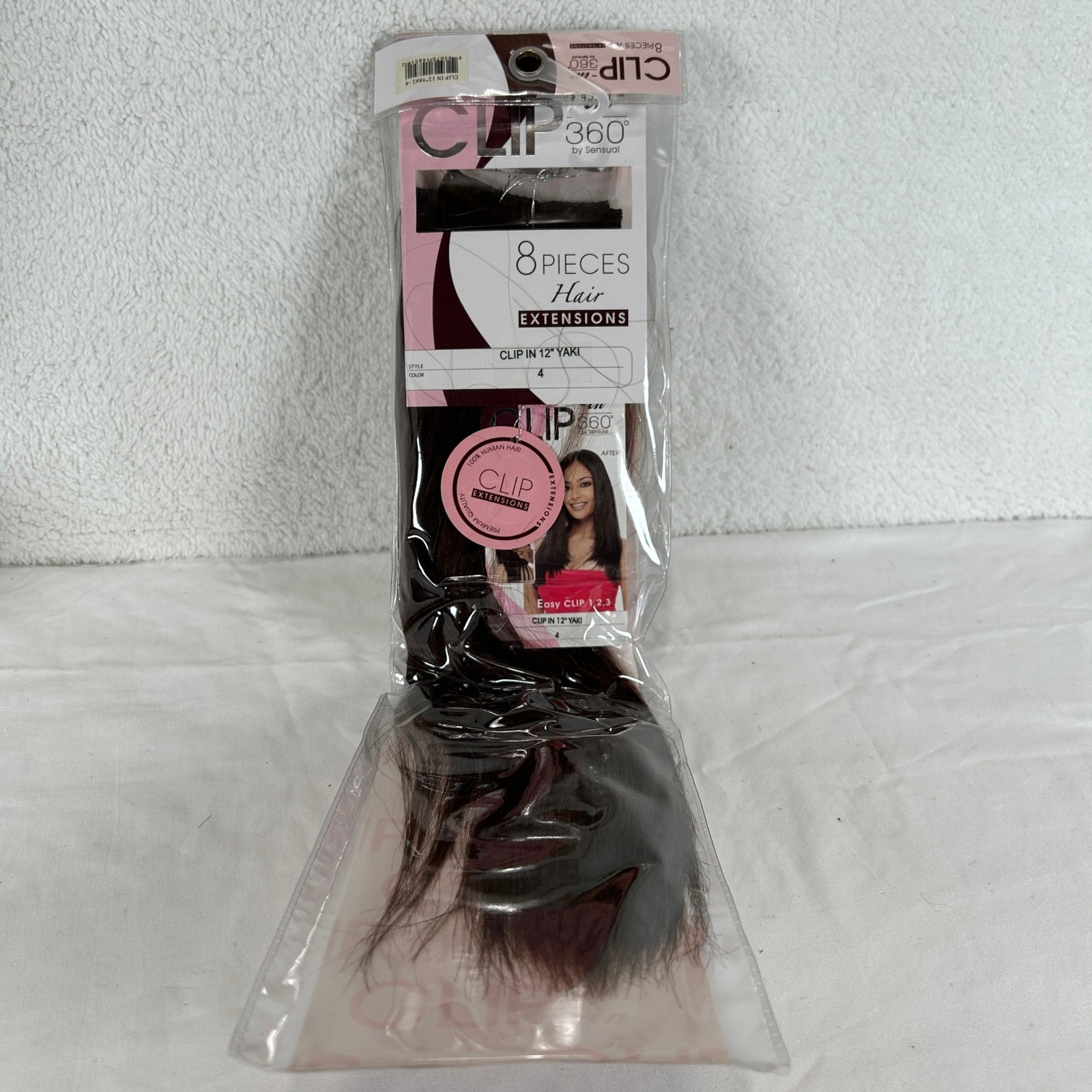 Sensual Collection Clip-In 360 8pc 100% Human Hair Extensions 12″ Yaki Color 4