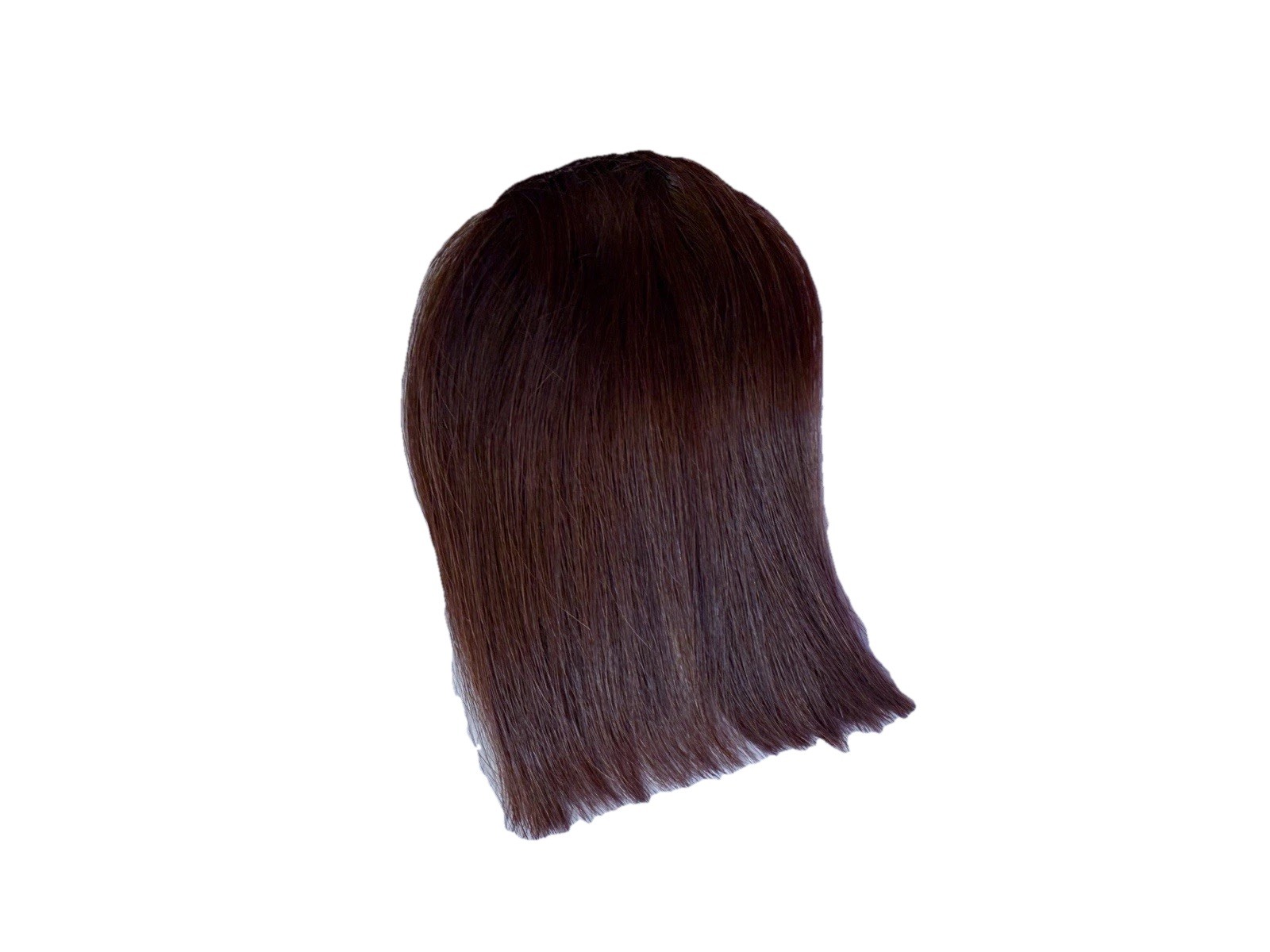 6” Human Hair Thick Bangs Clip In Brown Base 2.5”x1.5”