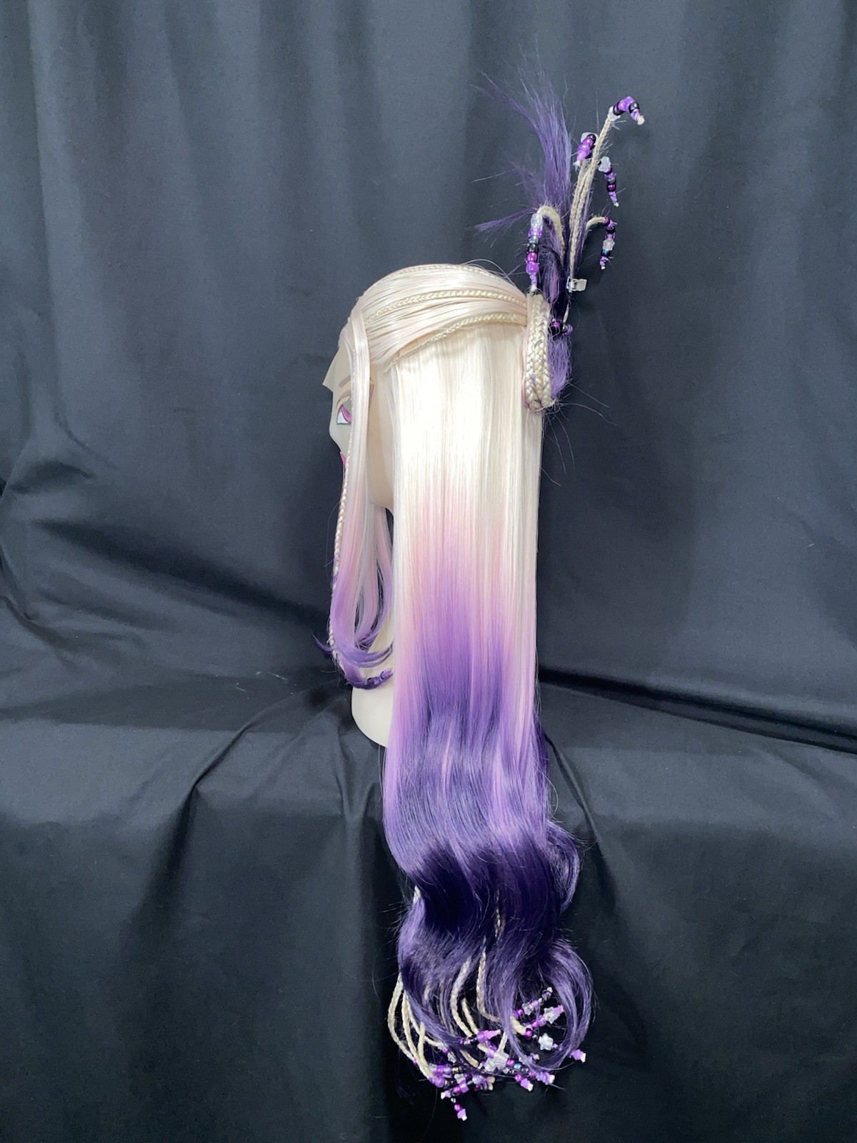 Deep Dark Midnight Purple Ursula Witch Synthetic Lace Front Wig For Drag Queens