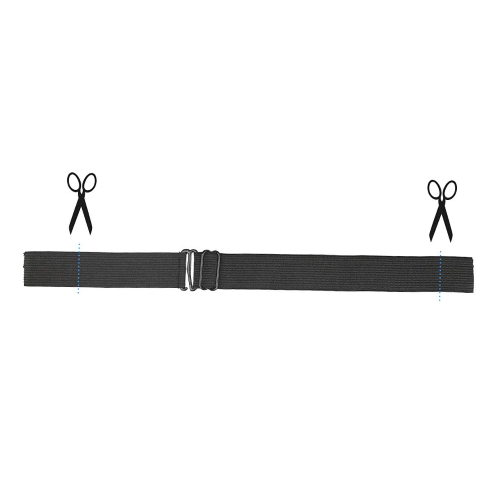 5x Black Adjustable Elastic Band Straps With Hooks For Wigs Caps Bra Closure
