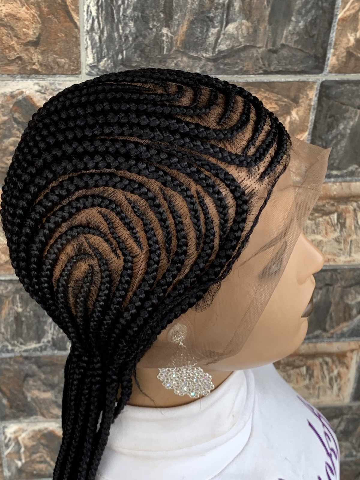 Simple Cornrows Braided Wig Box braids Full lace braids wig Senegalese