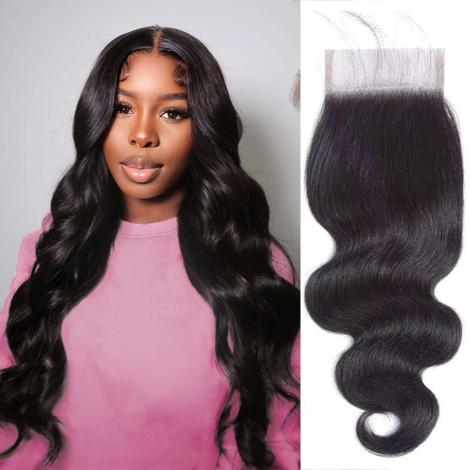 4×4 Lace Closure Human Hair Body Wave HD Lace Closure 14 Inch Free … Fast Ship