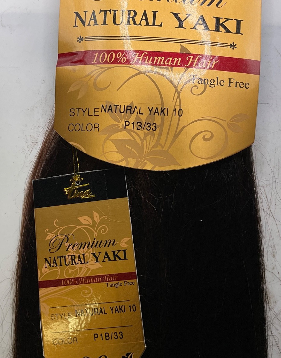 Tina Collection Premium Natural Yaky 100% Human Hair Yaki 10″ Color: 1B/33