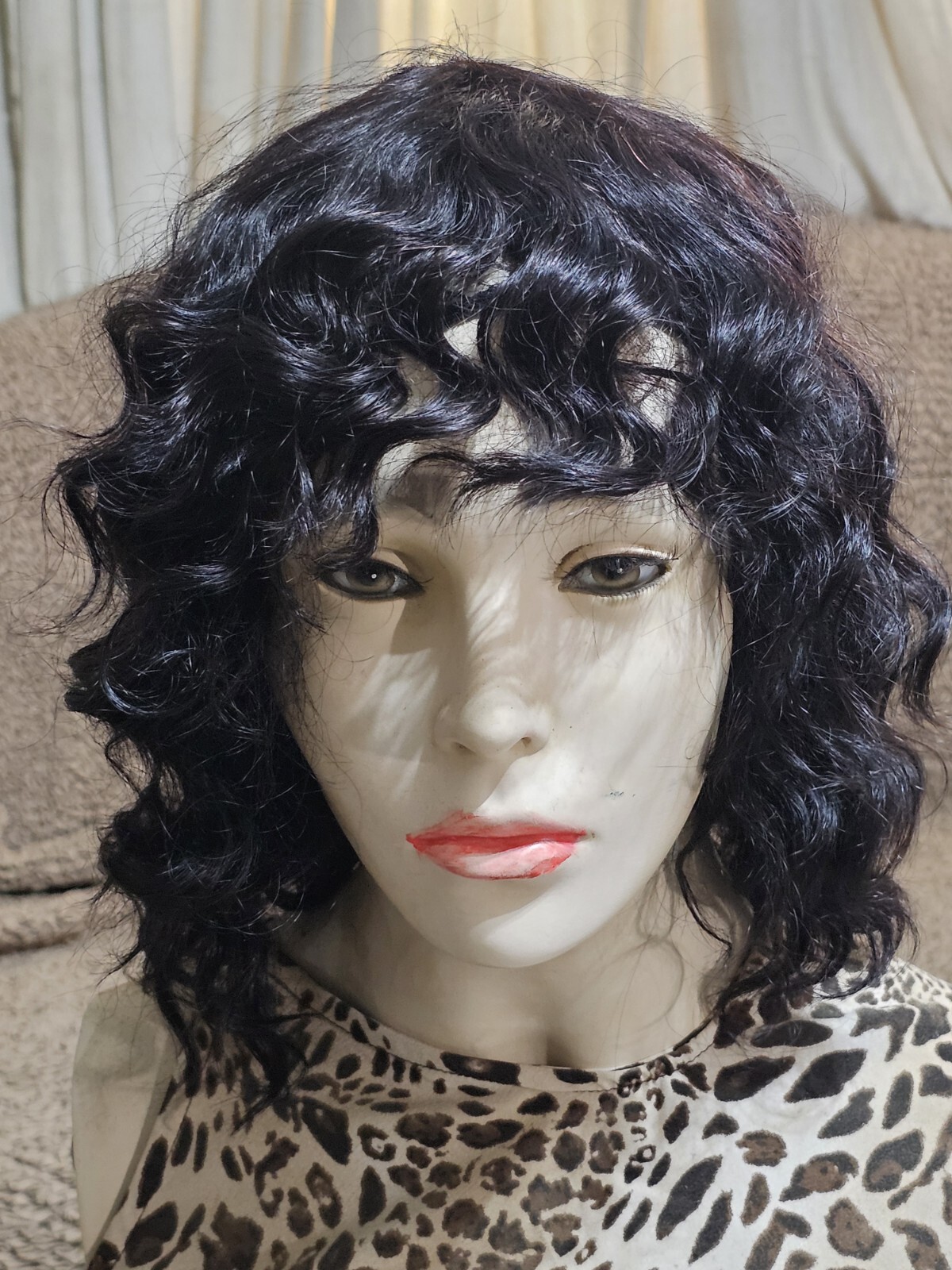 12inch Body Wave Wig Black Body Curly Human Hair 100%Wigs No-Lace Wigs