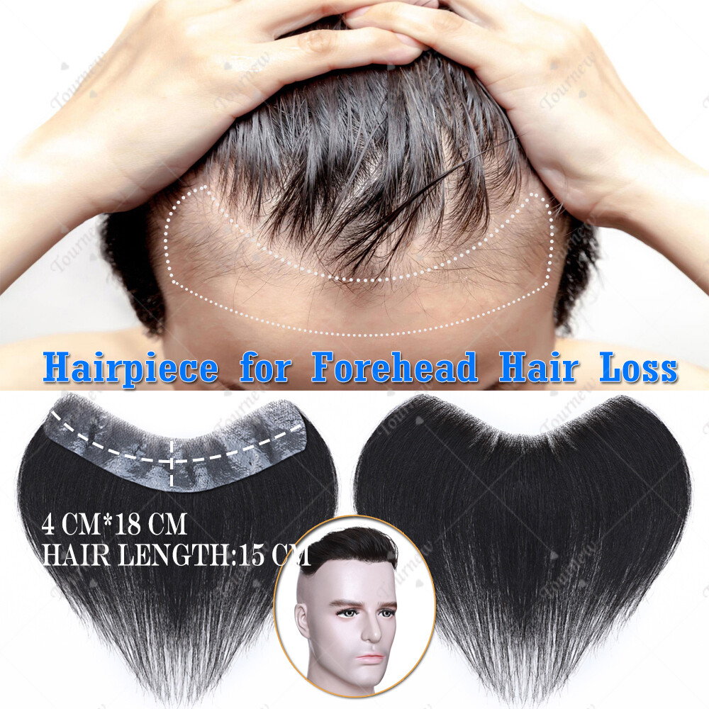 Invisible Men’s Hair Replacement System Toupee Hairpiece Front Lace Silk Skin US