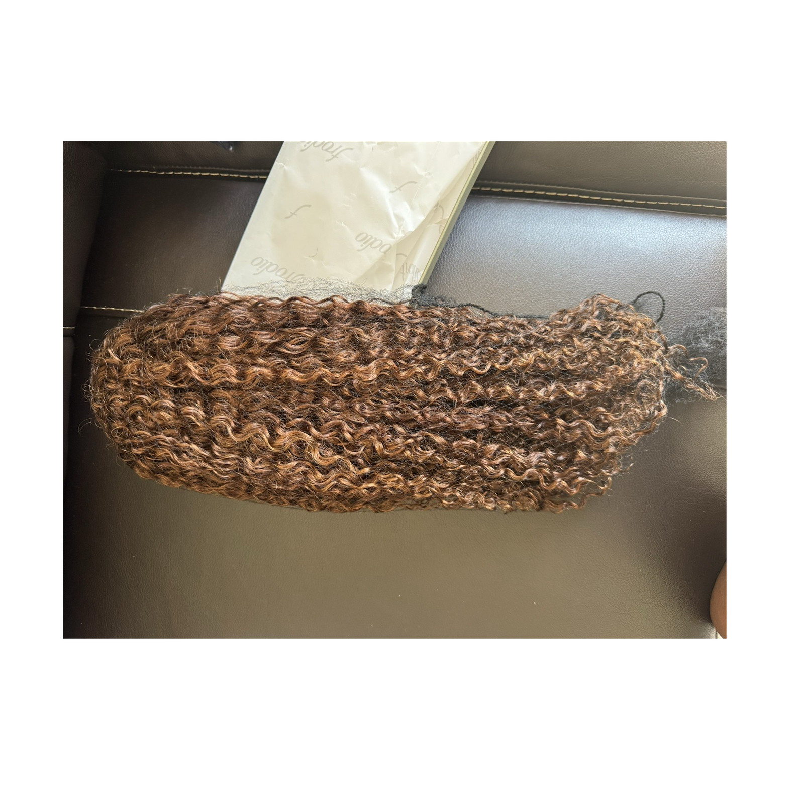 FRODIO Curly Lace Front Clip-In Wig Brown/Auburn 16in Synthetic Free-Part