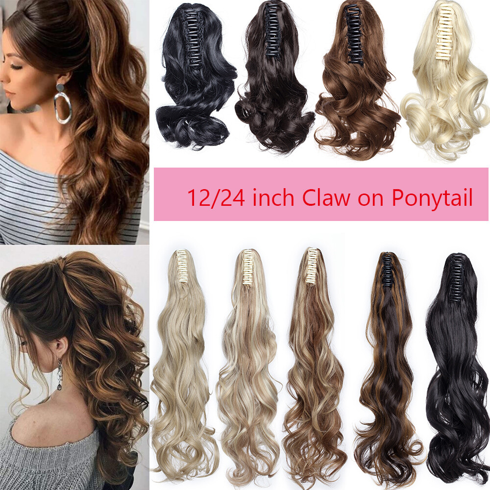 Wave Curly Claw Clip in Ponytail Hair Extensions Synthetic Hairpiece For Woman