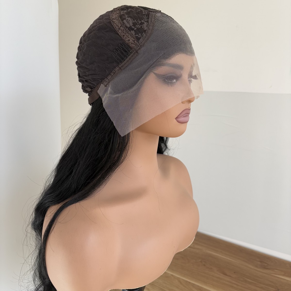 Natural Black Women HD Lace Front Wig Long Wavy Heat Resistant Hair