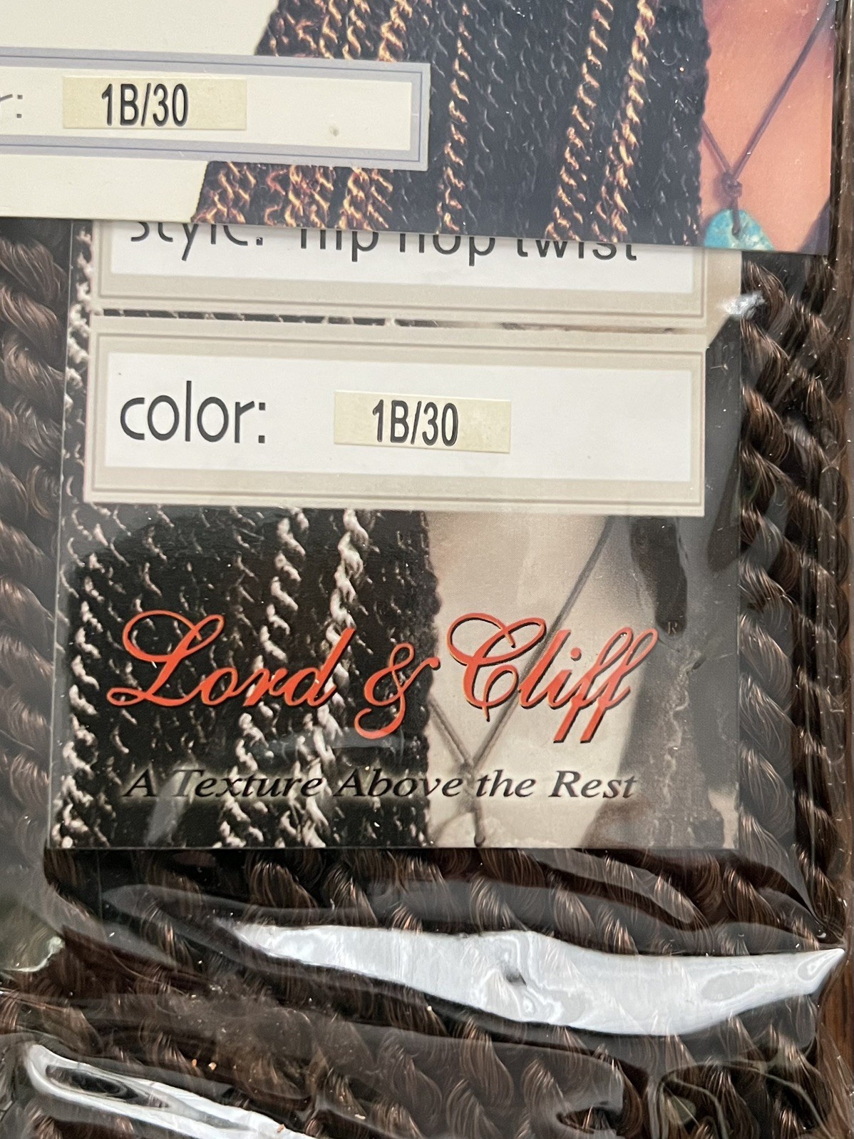 Lord & Cliff Hip Hop Twist Hair Extensions Color 1B/30 New 2 Pkgs Available