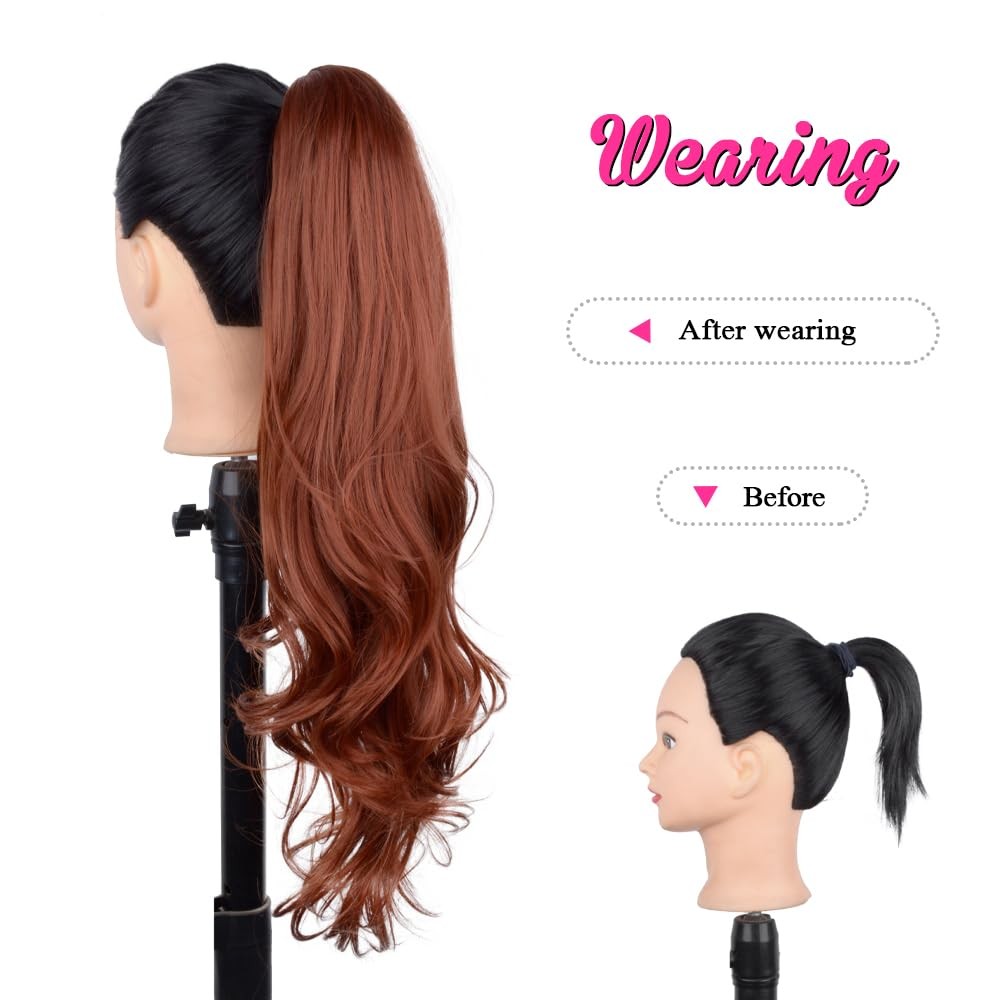20 Inch Claw Pony Tail Extension for , Long Corn Wave Ponytail Extension Copp…