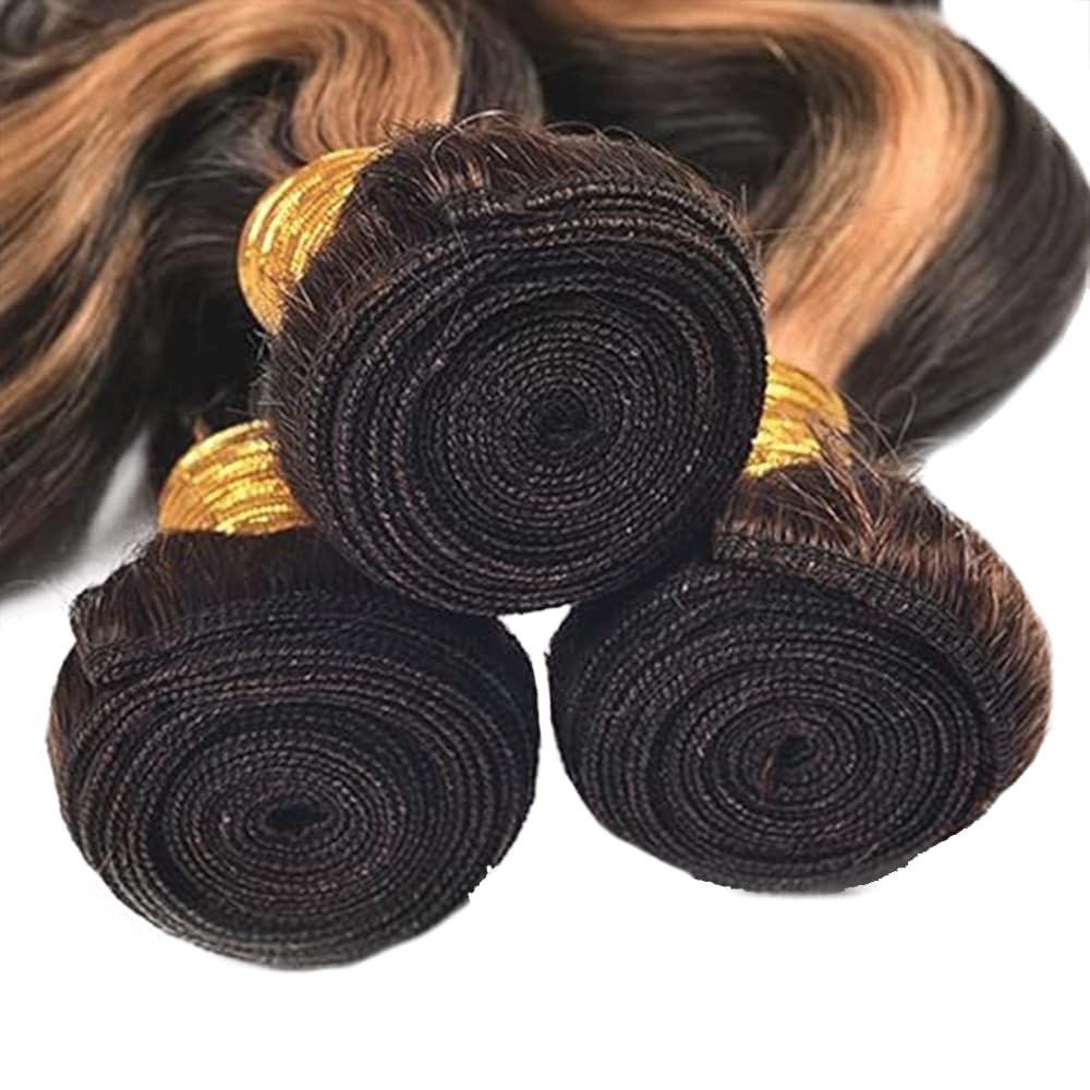 Ombre Bundles P1B30 Body Wave Human Hair Bundle Fridnae Hair Two Tone Black